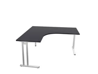 bureau in vrije vorm,HxBxD 740x1600x1600mm,vrije vorm,CC-zwart - 3
