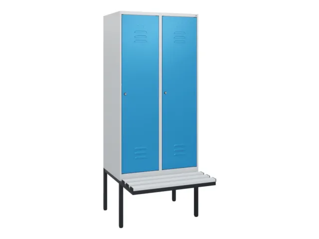 locker met bank,HxBxD 1950x800x815mm,2vak,vak B 400mm,cil.-slot