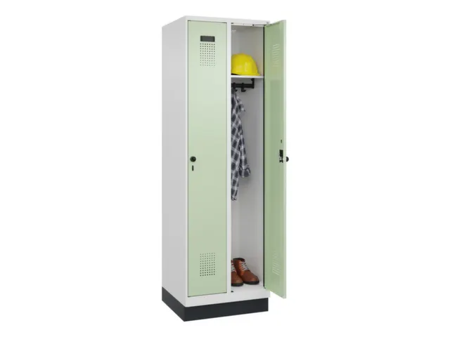 locker,HxBxD 1950x600x500mm,2vak,vak B 300mm,draaigrendel,sokkel
