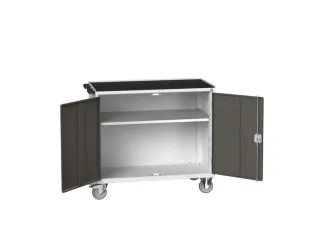 werkbank,verrijdbaar,HxBxD 965x1050x550mm,staalblad,uitrusting: 1kast - 1