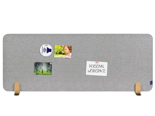 Elements Bureauscherm akoestisch 60x160cm Licht Grijs Houders