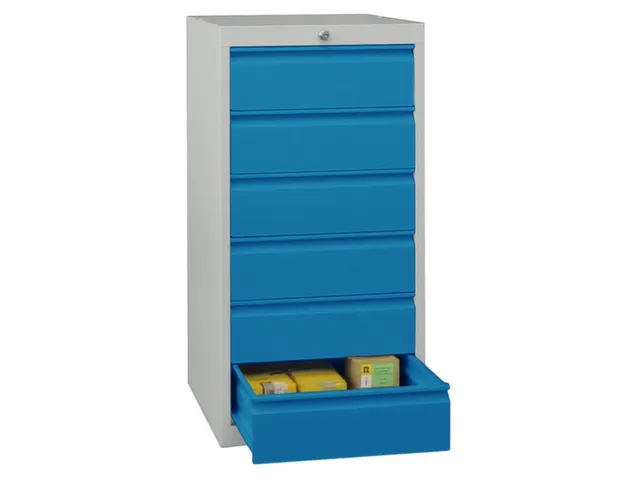 ladekast 1000x500x600mm 6laden cilinderslot RAL7035 front RAL5012