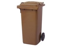 Vuilcontainer PE 120 liter HxBxD 930x505x555mm met wielen bruin