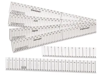 datumstrook,1strook=1kwartaal,4stroken=1jaar,HxB 27x380mm,doos,wit - 1