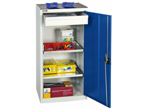 Draaideurkast 1000x500x500mm 1lade 2legborden Romp/deuren Ral5010