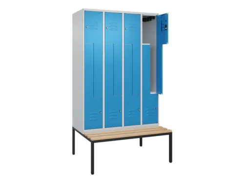 Z-garderobekast,HxBxD 2120x1200x815mm,8vak,vak B 300mm,cil.-slot