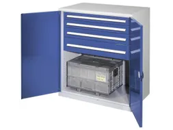 Materiaalkast Dubbelwandige Deur 1100x1000x600mm 4laden Ral5010