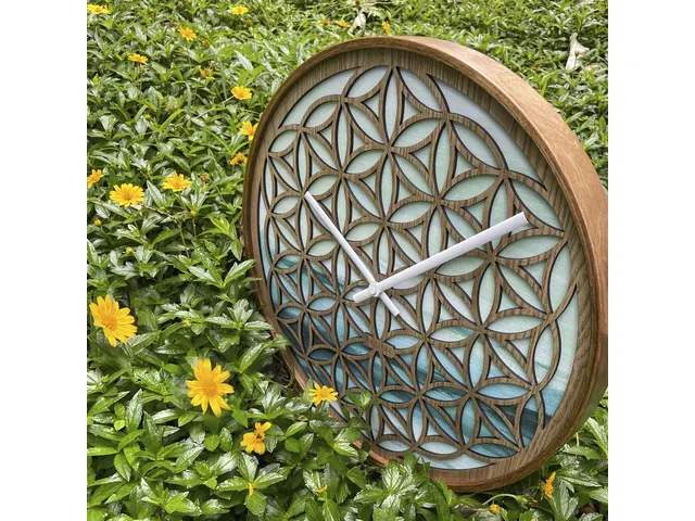 Horloge murale 40cm-Silent-Vert-Bois-NeXtime Concord