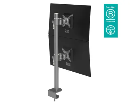 Monitorarm Dubbel Verticaal Viewmate Style 672 2 Schermen Zilver