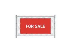 Hekwerkbanner 200x100 cm Rood met Engelse Print FOR SALE