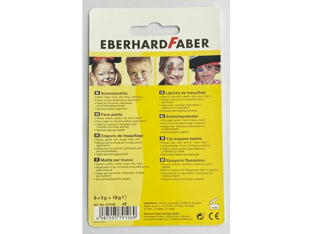 feutres de maquillage EFA petit set 6 couleurs sous blister