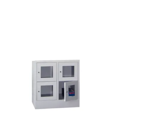 lockerkast,HxBxD 855x800x500mm,2x2vakken,RAL7035,front RAL7016