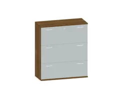 hangmappenkast 1150x1000x430mm 3hangmappenframes Noten + Lichtgrijs