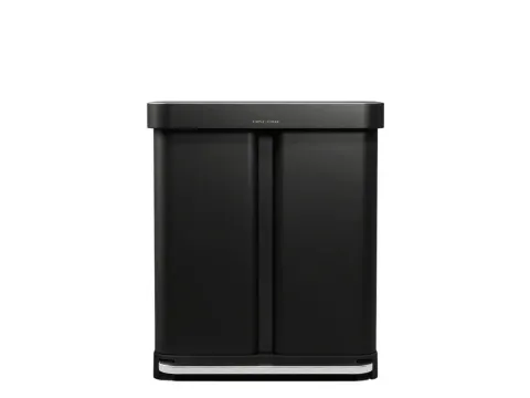 Poubelle rectangulaire de recyclage à pédale avec compartiment pour