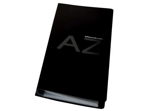 Visitekaartenmap 27,5 x 12 cm voor 160 kaarten zwart