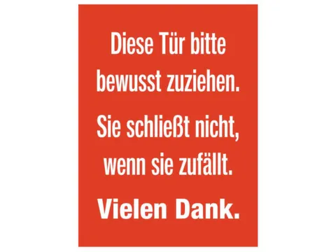 deurbord,Deze deur goed dichttrekken.,folie,rood/wit,zelfklevend