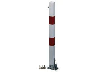 Afzetpaal Vierkant 70x70mm Omlegbaar Cilinderslot Platte Kop - 2