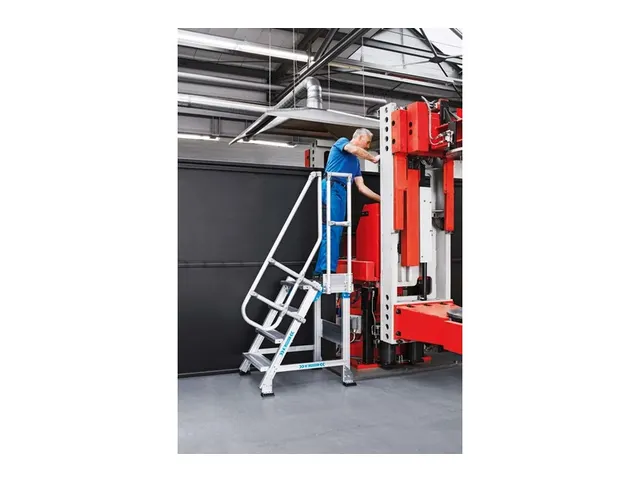 bordestrap,verrijdbaar,bordes H 0,6m,3treden,45° helling,aluminium