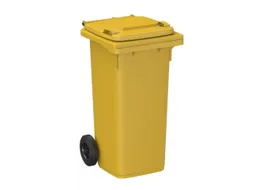 container,120l,HxBxD 933x500x550mm,deksel geel,romp HDPE geel,2wielen