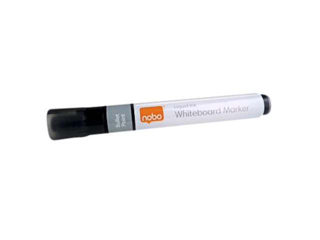 Viltstift Nobo whiteboard Liquid ink drymarker rond zwart 3mm | NoboWhiteboard.nl