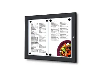 Menuvitrine Vergrendelbaar Outdoor Zwart 2xA4 - 1