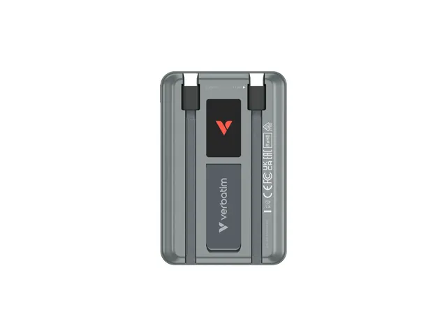Charge 'n' Go Power Bank Magnetisch draadloos opladen 10.000mAh Grijs