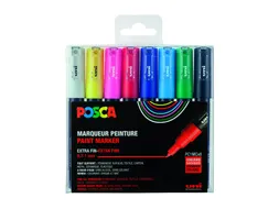 Verfstift Posca PC1MC Extra Fijne punt 0,7-1,0mm 8st assorti