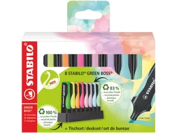 Markeerstift STABILO GREEN BOSS 6070/8 pastel assorti deskset à 8st