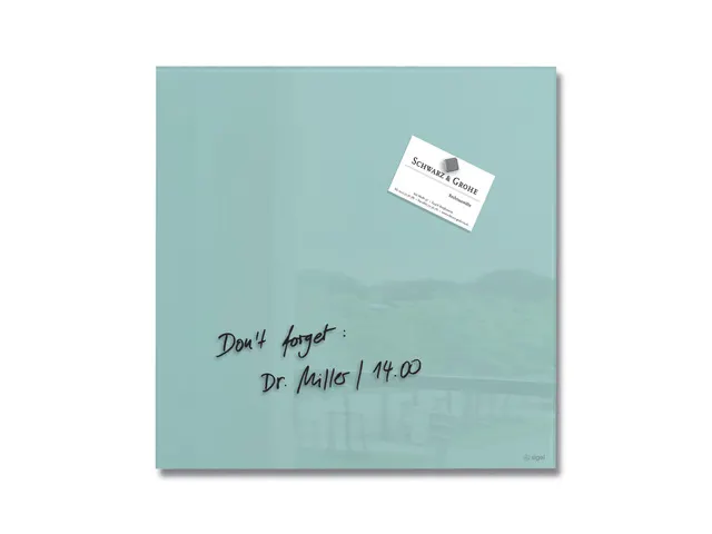 Glasmagneetbord Sigel aquamarijn 30x30cm