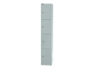 lockerkast,HxBxD 1802x305x457mm,1x4vakken,cil.-slot,romp lichtgrijs - 1