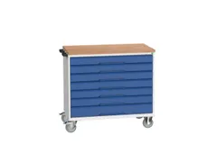 gereedschapswagen 980x1050x600mm multiplexblad 7 laden RAL7035+RAL5010