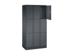 lockerkast,HxBxD 1950x920x500mm,3x3vakken,cil.-slot,sokkel