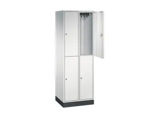 Dubbeldekse garderobekast,RAL 7035,HxBxD 1950x620x500mm,2x2vak. - 1