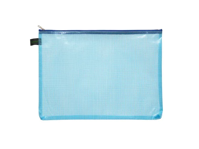 Trousse Foldersys A4 EVA sans PVC bleu transparent