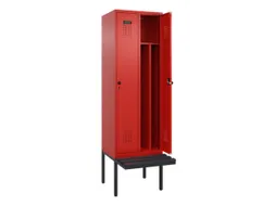 locker met bank,voor scheiding van kleding,HxBxD 2120x600x815mm,2vak