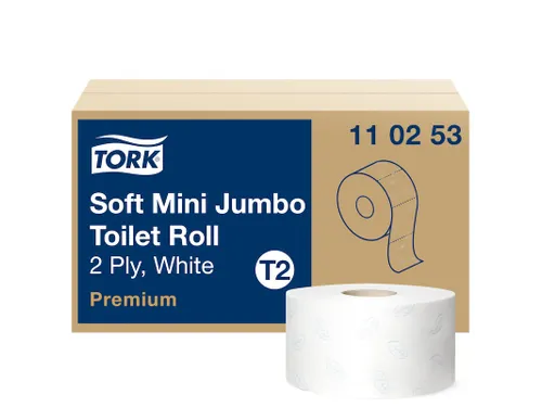Toiletpapier Tork Mini Jumbo T2 premium 2-laags 170mtr wit 110253