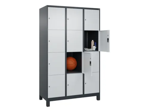 lockerkast,HxBxD 1950x1200x500mm,3x4vakken,vak B 400mm,cil.-slot