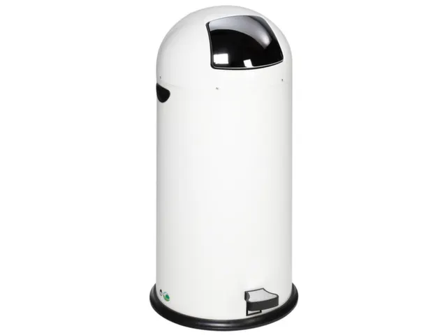 Push & Kick Afvalbak Staalplaat 52 Liter 880x415mm Met Pedaal Wit