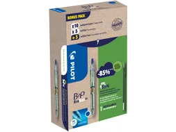 Balpen Pilot B2P Ecoball Begreen 1.0mm Medium Blauw 10 stuks+navulling