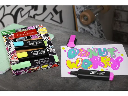 Markeerstiften Faber-Castell 46 Graffiti 4 stuks in karton etui