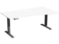 In hoogte verstelbaar bureau in vrije vorm,HxBxD 730-1230x1800x1000mm