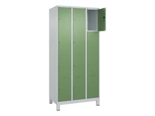 lockerkast,HxBxD 1950x900x500mm,3x4vakken,vak B 300mm,cil.-slot,voeten - 1