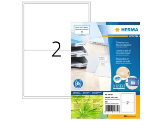 HERMA 10735 Etiketten gerecycled papier A4 199,6x143,5mm Wit 160 stuks - 1