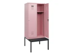 locker met bank,HxBxD 1950x800x815mm,2vak,vak B 400mm,cilinderslot