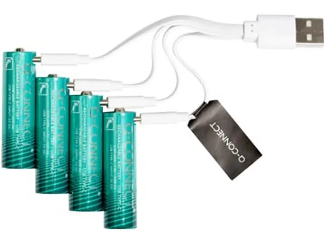 Q-Connect USB-C herlaadbare batterijen AA blister van 4 stuks