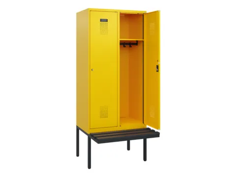 locker met bank,HxBxD 1950x800x815mm,2vak,vak B 400mm,cilinderslot