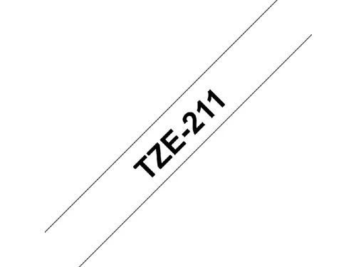 Labeltape Brother P-touch TZe-211 standaard 6mm zwart op wit