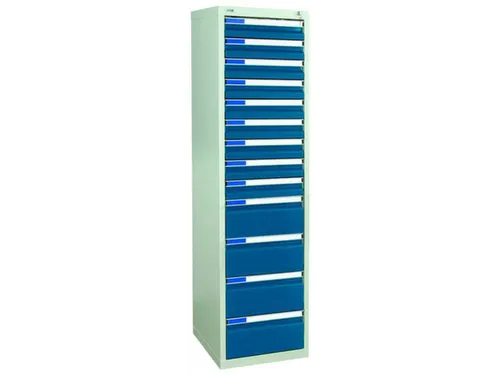 ladekast HxBxD 1800x500x500mm 13laden vergrendeling RAL7035 RAL5010