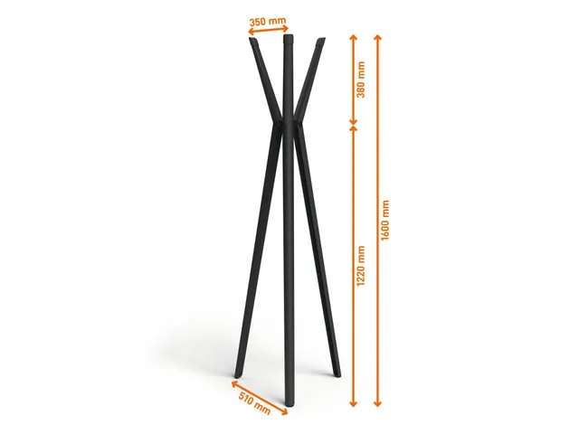 Kapstok DURASTORE 6 haken aluminium zwart 160cm