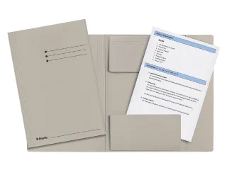 Dossiermap Esselte folio 3 kleppen manilla 275gr grijs - 3